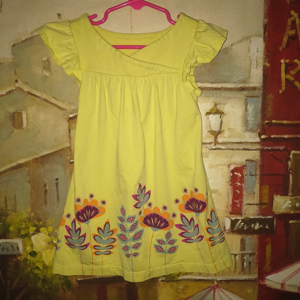 Tea Collection Yellow Floral Kids Dress